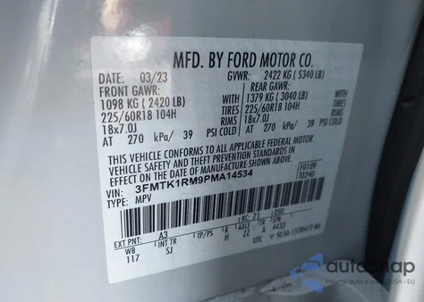 2023 Ford Mustang Mach-E Select from USA, damaged, VIN 3FMTK1RM9PMA14534